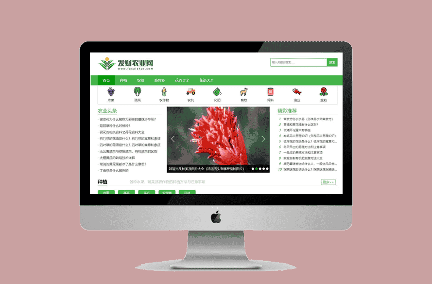 帝国cms7.5【仿发财农业网】 农业知识养殖技术花卉大全发财树栽培模板-源码宝